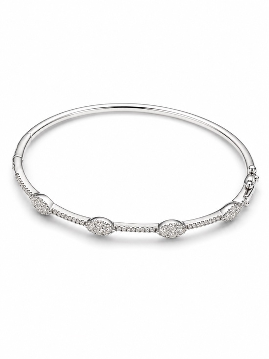XIV KARATS Jewelry - XIV Karats Beverly Hills 14K White Gold Diamond Bangle